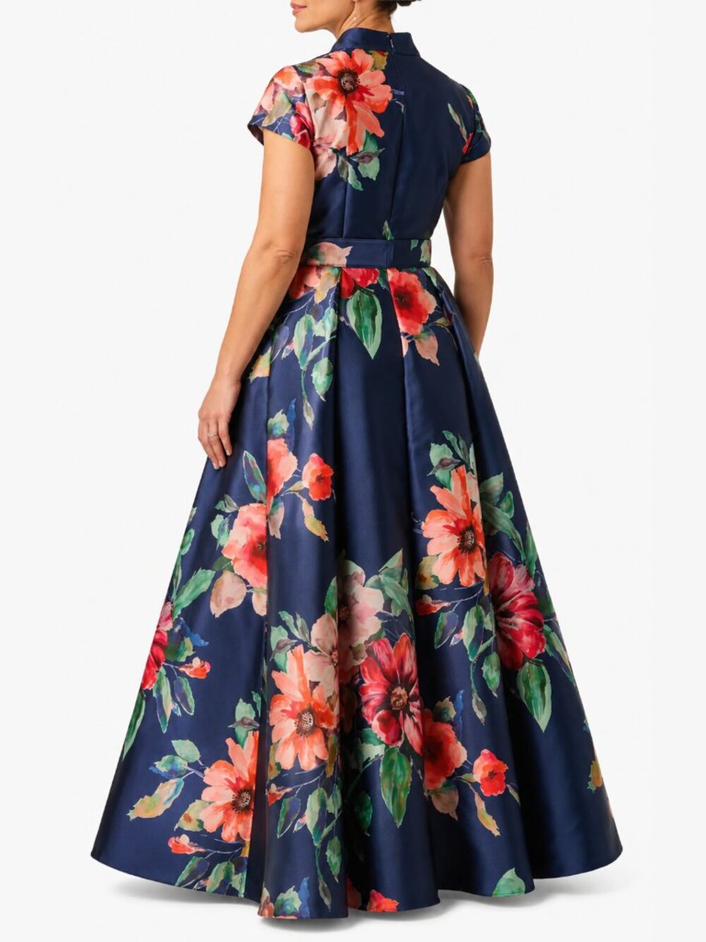 NWT Adrianna Papell Oversized Floral Mikado Gown – Couture-Inspired Formal Dress - Picture 3 of 6